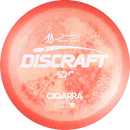 Discraft ESP Anthony Barela Cigarra fairway driver disc, Anthony Barela Signature Series stamp, orange-red and light red disc