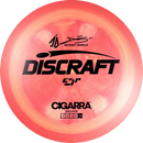 Discraft ESP Anthony Barela Cigarra fairway driver disc, Anthony Barela Signature Series stamp, peach and light orange disc
