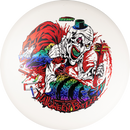 Discraft ESP GLO Buzzz midrange disc, Tri-Foil 2025 Halloween Buzzz stamp, white disc