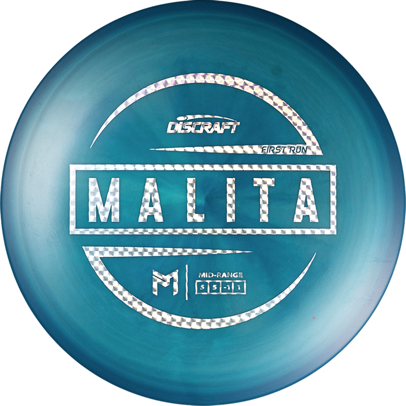 Discraft ESP Paul McBeth Malita midrange disc, Paul McBeth First Run stamp, blue and midnight blue disc