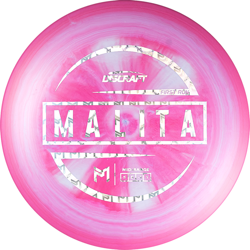 Discraft ESP Paul McBeth Malita midrange disc, Paul McBeth First Run stamp, light pink and hot pink disc