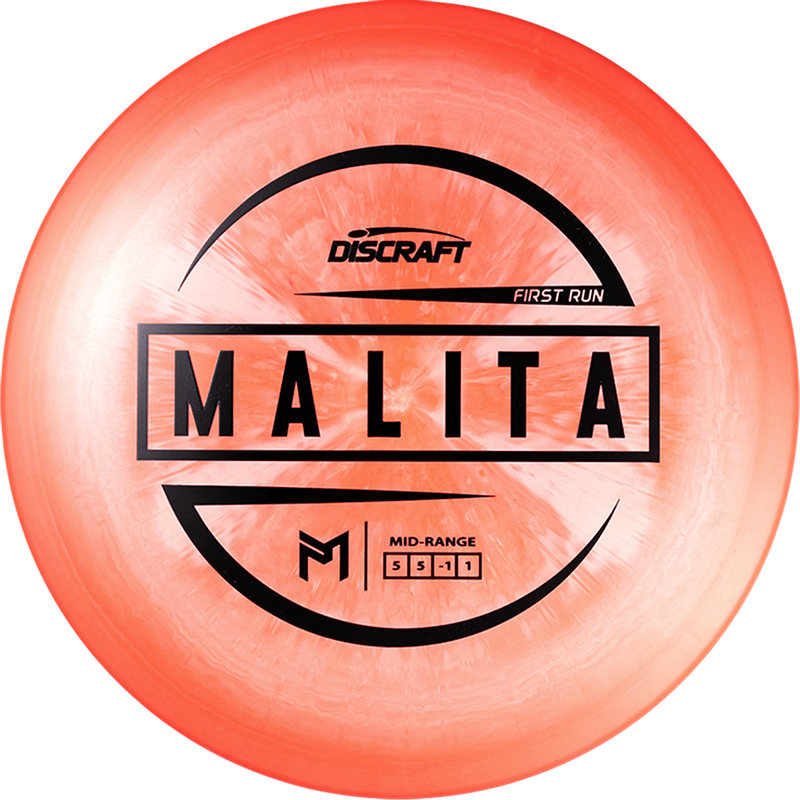 Discraft ESP Paul McBeth Malita midrange disc, Paul McBeth First Run stamp, light red and orange-red disc