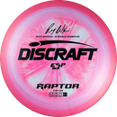 Discraft ESP Raptor driver disc, Ricky Wysocki 2x Signature Series stamp, pink and light blue disc