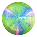 DIscraft ESP Swirl Ricky Wysocki Prototype putt & approach disc, Ricky Wysocki Proto Bar Stamp stamp, green and blue disc