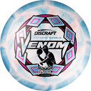 Discraft ESP Swirl Venom driver disc, Anthony Barela 2025 USDGC Champion stamp, blue and light orange disc