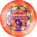 Discraft ESP Swirl Venom driver disc, Anthony Barela 2025 USDGC Champion stamp, orange and yellow disc