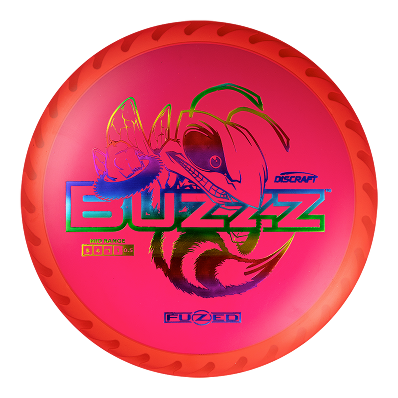 Discraft FuZed Buzzz midrange disc, Buzzz Saw stamp, red disc with light red and dark red rim