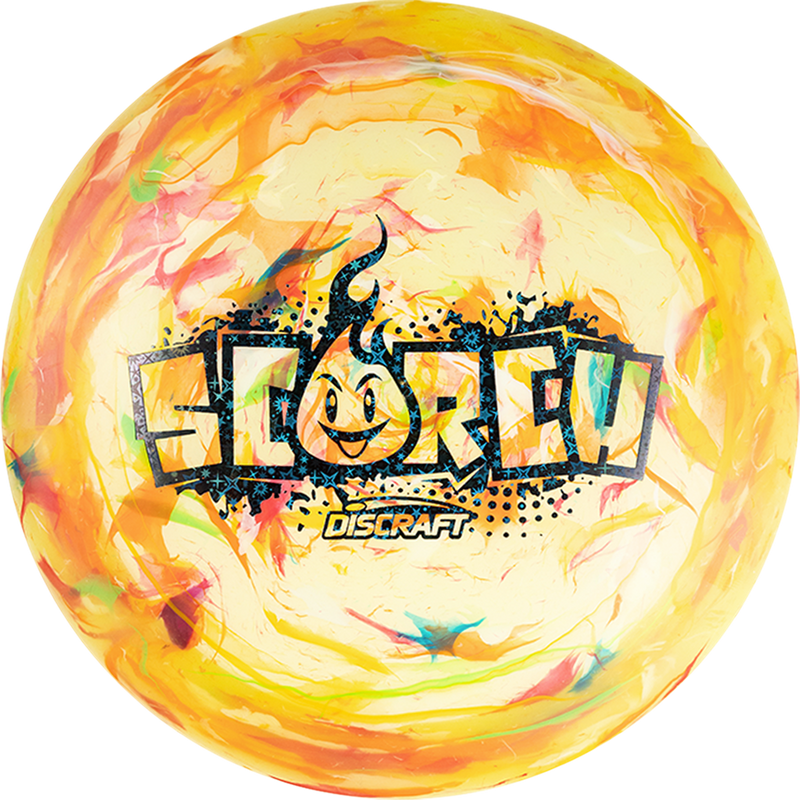 Discraft Jawbreaker Light Scorch driver disc, dark orange and multi color disc