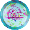 Discraft Jawbreaker Light Scorch driver disc, light blue and multi color disc