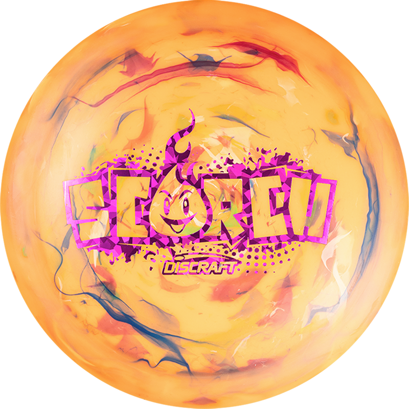 Discraft Jawbreaker Light Scorch driver disc, orange and multi color disc