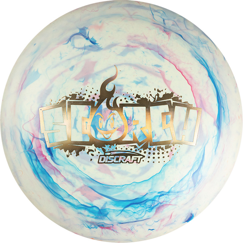 Discraft Jawbreaker Light Scorch driver disc, white and multi color disc