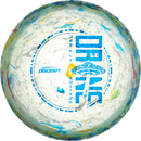 Discraft Jawbreaker Z FLX Drone midrange disc, 2025 Ledgestone Edition Season 2 stamp, light green and multi color disc