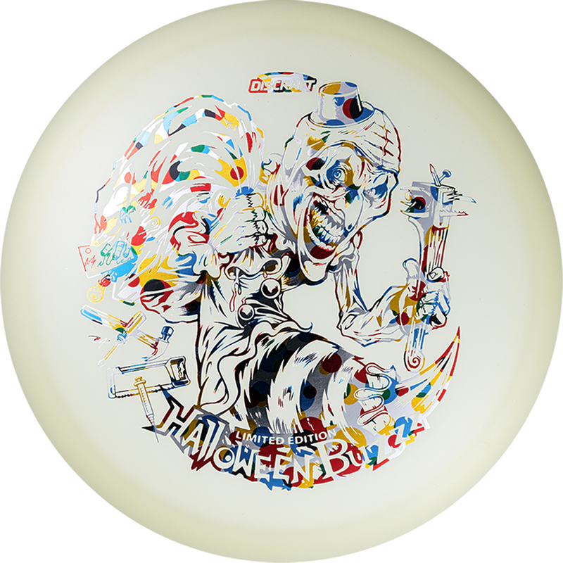 Discraft Mega-Glo Buzzz midrange disc, Single Foil 2025 Halloween Buzzz stamp, glow disc