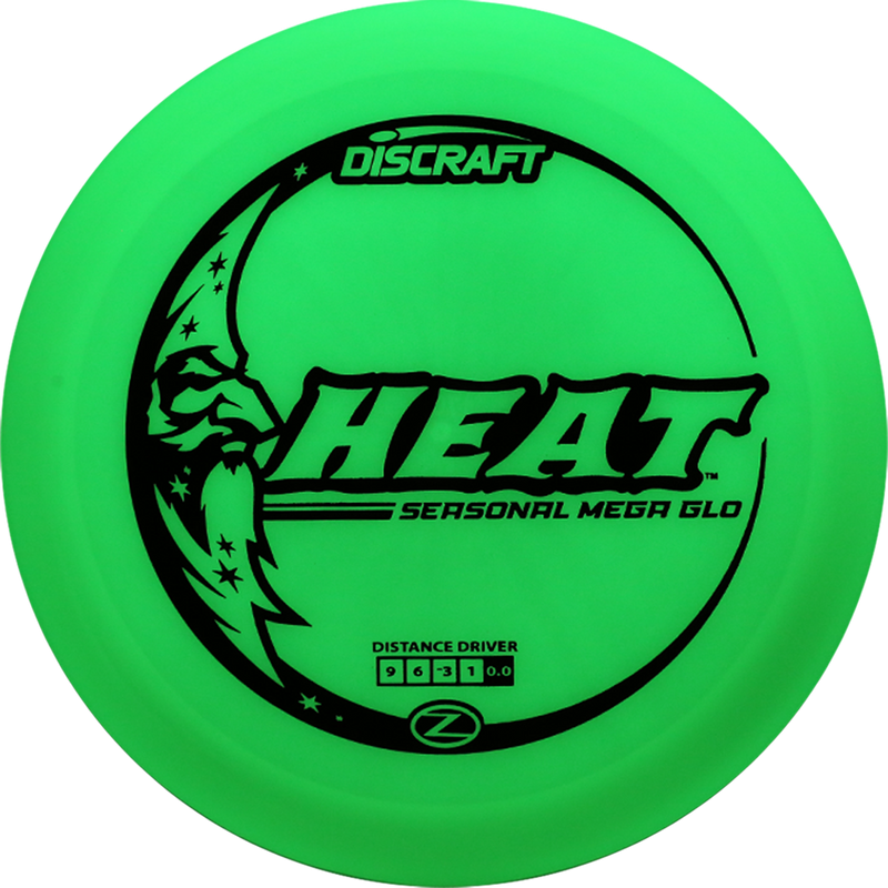 Discraft Mega Glo Z Heat driver disc, green disc