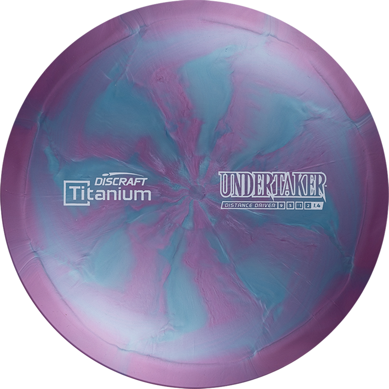 Discraft Titanium Undertaker driver disc, purple and blue disc