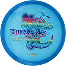 Discraft Z Buzzz midrange disc, ThroFlo “Gator Buzzz” stamp, blue disc