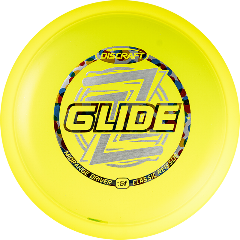 Discraft Z Glide fairway driver disc, Classic Reissue Glide stamp, yellow disc