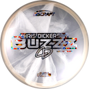Discraft Z Swirl Buzzz midrange disc, Chris Dickerson 2025 Tour Series stamp, gray and white disc