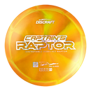 Discraft Z Swirl Captain's Raptor driver disc, Paul Ulibarri 2025 Signature Series stamp, orange and dark yellow disc