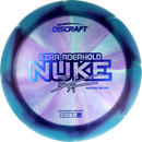 Discraft Z Swirl Nuke driver disc, Ezra Aderhold 2025 Tour Series stamp, light purple and light blue disc