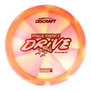 Discraft Z Swirl Paige Pierce Drive driver disc, Paige Pierce 2025 Tour Series stamp, orange and light pink disc