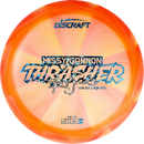 Discraft Z Swirl Thrasher driver disc, Missy Gannon 2025 Tour Series stamp, light orange and light pink disc