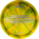 Discraft Z Swirl Thrasher driver disc, Missy Gannon 2025 Tour Series stamp, yellow and green disc