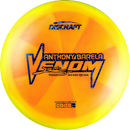 Discraft Z Swirl Venom driver disc, Anthony Barella 2025 Tour Series stamp, orange and yellow disc