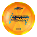 Discraft Z Swirl Venom driver disc, Anthony Barella 2025 Tour Series stamp, orange and yellow disc