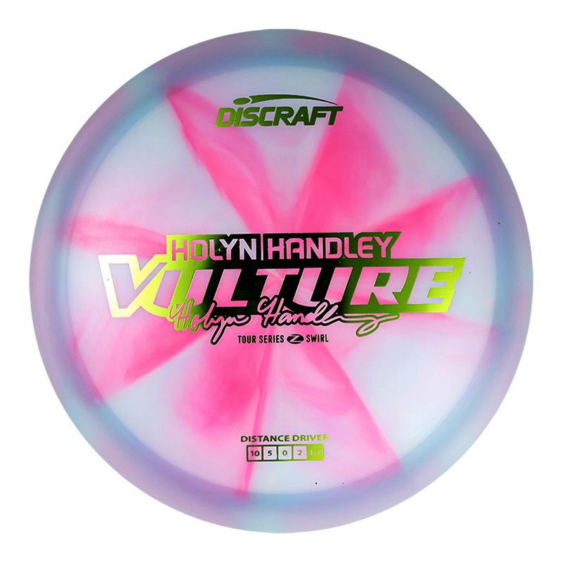 Discraft Z Swirl Vulture driver disc, Holyn Handley 2025 Tour Series stamp, blurple and pink disc