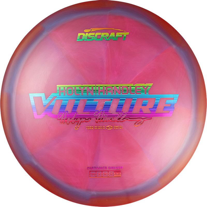 Discraft Z Swirl Vulture driver disc, Holyn Handley 2025 Tour Series stamp, dark pink and red disc