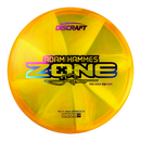 Discraft Z Swirl Zone midrange disc, Adam Hammes 2025 Tour Series stamp, dark yellow and yellow disc