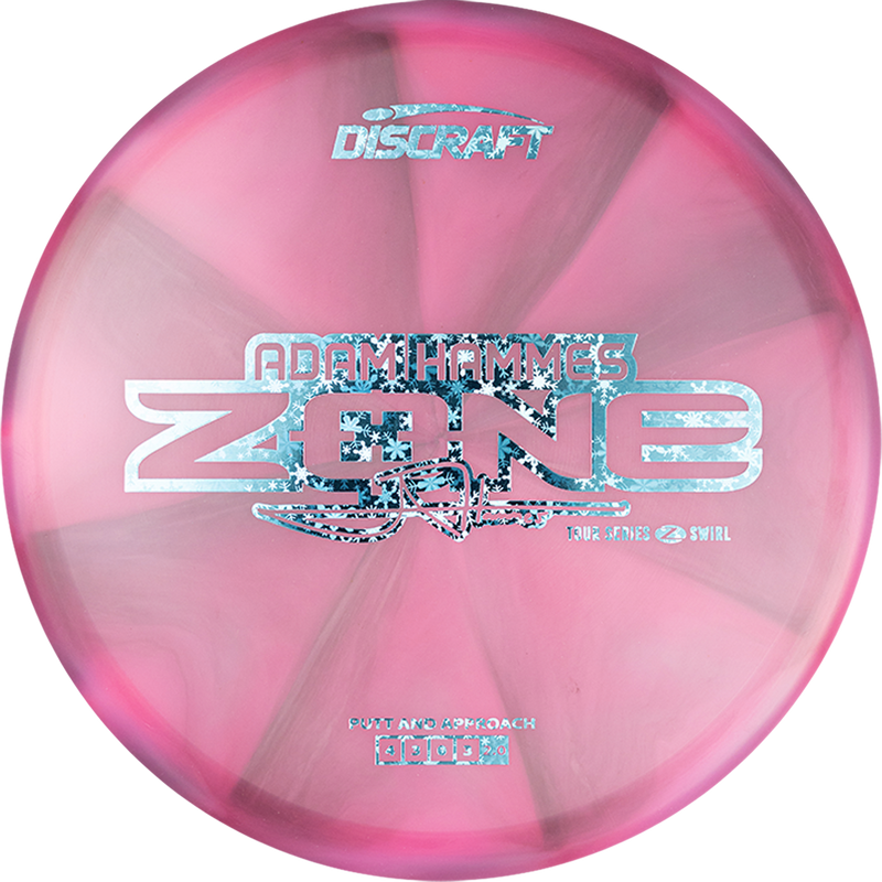 Discraft Z Swirl Zone midrange disc, Adam Hammes 2025 Tour Series stamp, pink and dark pink disc