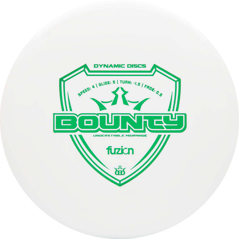 Dynamic Discs Fuzion Bounty midrange disc, white disc