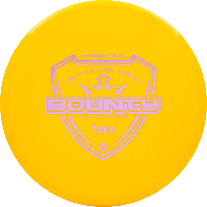Dynamic Discs Fuzion Bounty midrange disc, yellow disc