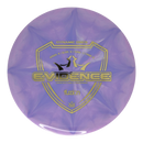 Dynamic Discs Fuzion Burst Evidence midrange disc, purple and blurple disc