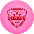 Dynamic Discs Fuzion Heist distant driver disc, pink disc