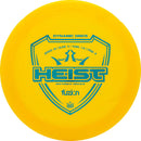 Dynamic Discs Fuzion Heist distant driver disc, yellow disc