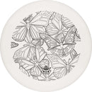 Dynamic Discs Fuzion Motive fairway driver disc, Coloring Book Series DyeMax Butterflies stamp, white disc