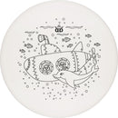 Dynamic Discs Fuzion Motive fairway driver disc, Coloring Book Series DyeMax Submarine stamp, white disc
