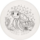 Dynamic Discs Fuzion Motive fairway driver disc, Coloring Book Series DyeMax Turtle stamp, white disc