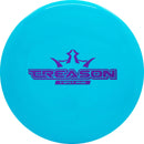 Dynamic Discs Fuzion Treason driver disc, First Run Treason stamp, turquoise disc