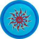 Dynamic Discs Lucid-Ice Glimmer Escape driver disc, Barbed Wire stamp, blue disc