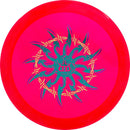 Dynamic Discs Lucid-Ice Glimmer Escape driver disc, Barbed Wire stamp, red disc