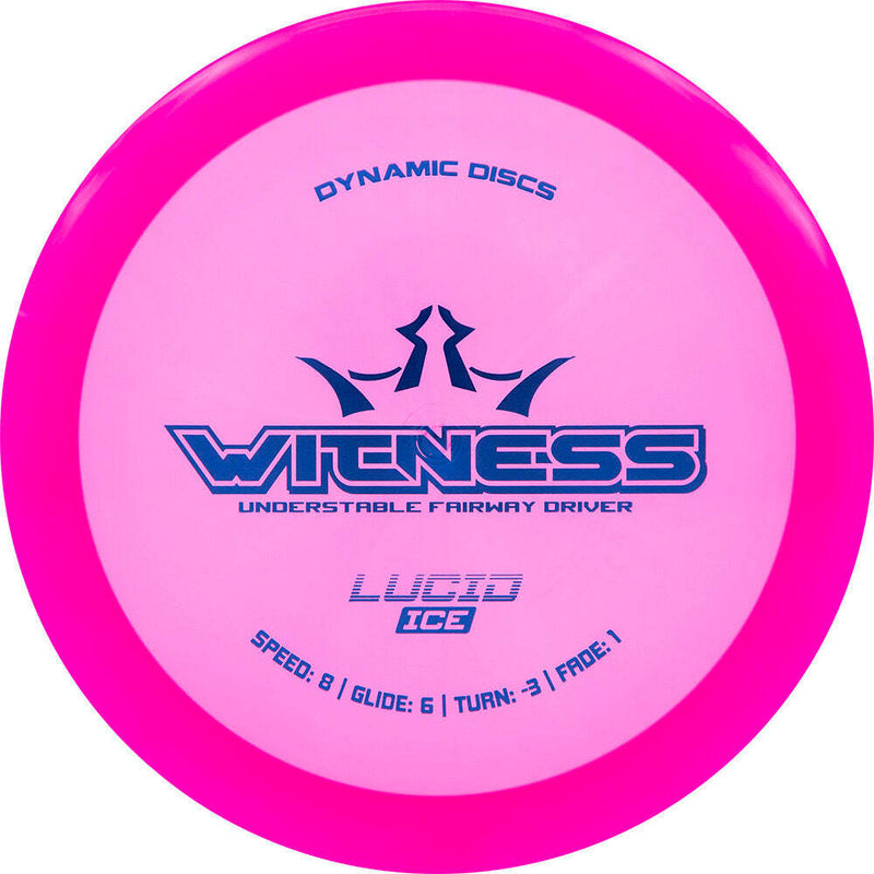 Dynamic Discs Lucid-Ice Witness fairway driver disc, pink disc