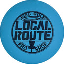EV-7 OG Medium Phi putt & approach disc, Local Route "In the Circle"  stamp, blue disc
