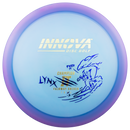Innova Champion Lynx fairway driver disc, Overstamped IT stamp, purple disc
