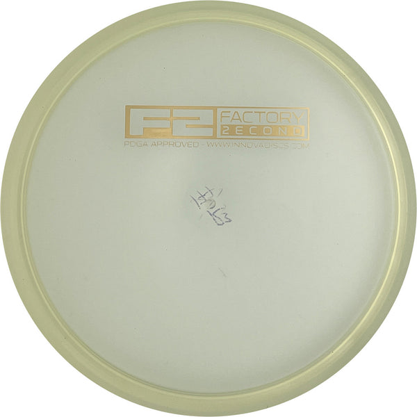 Innova Champion Roc3 midrange disc, F2 Factory Second Bar Stamp stamp, clear disc