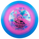 Innova Halo Champion Roadrunner driver disc, Holly Finley 2025 Tour Series stamp, pink disc with blue rim