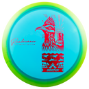 Innova Halo Champion Roadrunner driver disc, LE Desert Roadrunner stamp, blue disc with green rim